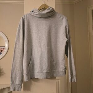 Z by Zelos Women's Grey Cowl Neck Long Sleeve Sweatshirt Hoodie Size L